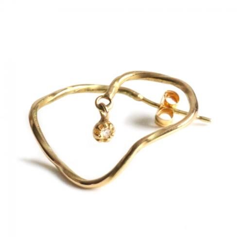 k18 pt900 pp-39-17w プラチナ&ゴールド ひし形ピアス(片方