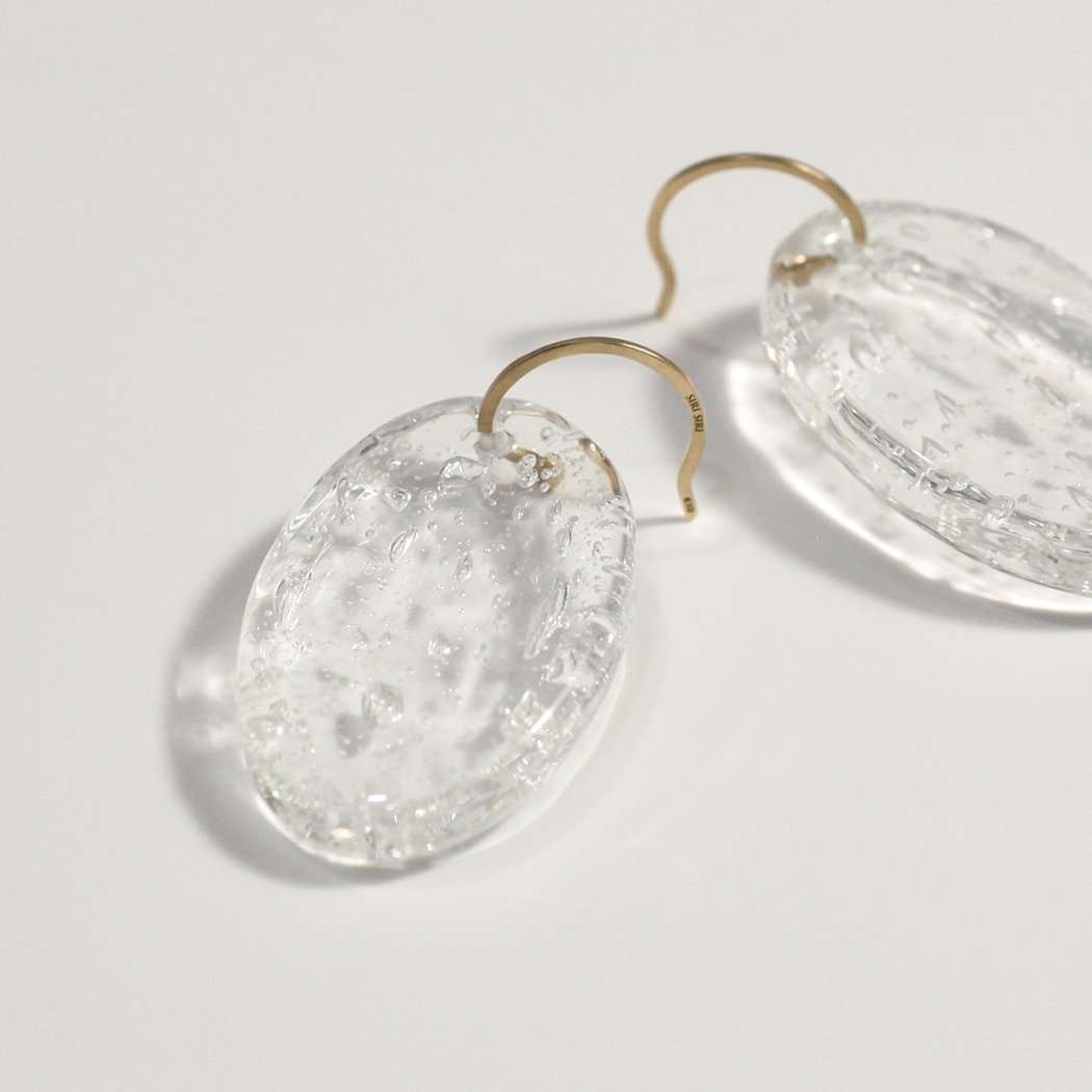 SIRISIRI / HT301 Earrings Oval Bubble -ピアス - クリア