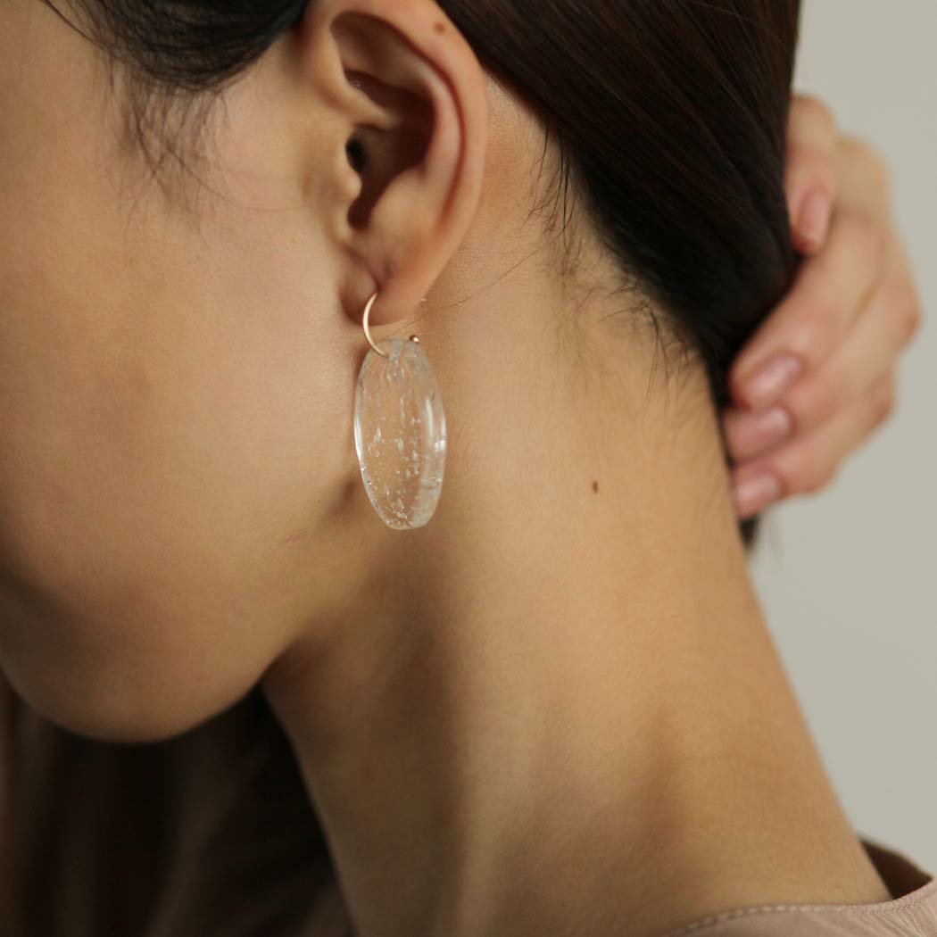 SIRISIRI / HT301 Earrings Oval Bubble -ピアス - クリア