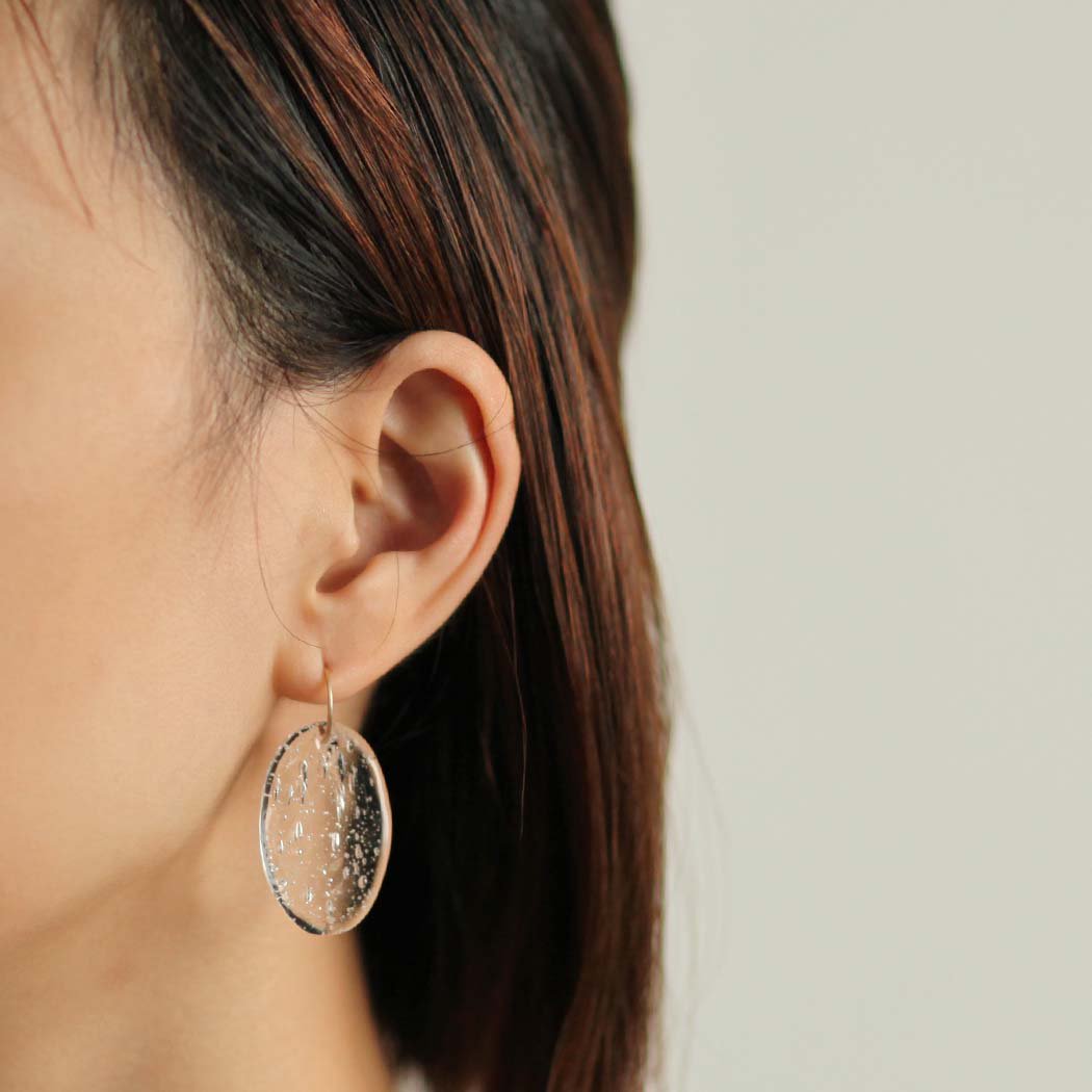 SIRISIRI / HT301 Earrings Oval Bubble -ピアス - クリア