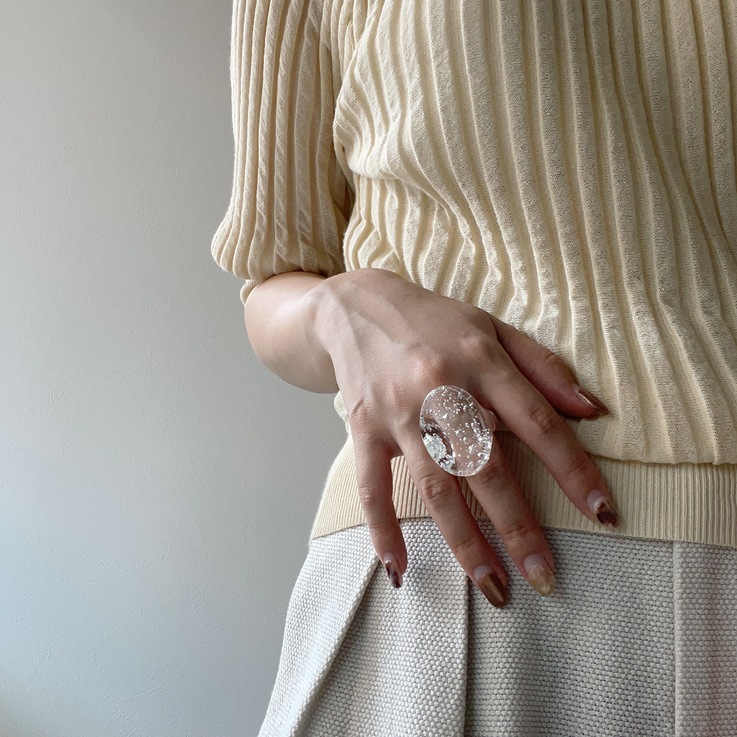 SIRISIRI / HT501 Ring Oval Bubble - リング - クリア SIRISIRI / HT501 Ring Oval Bubble - リング - クリア