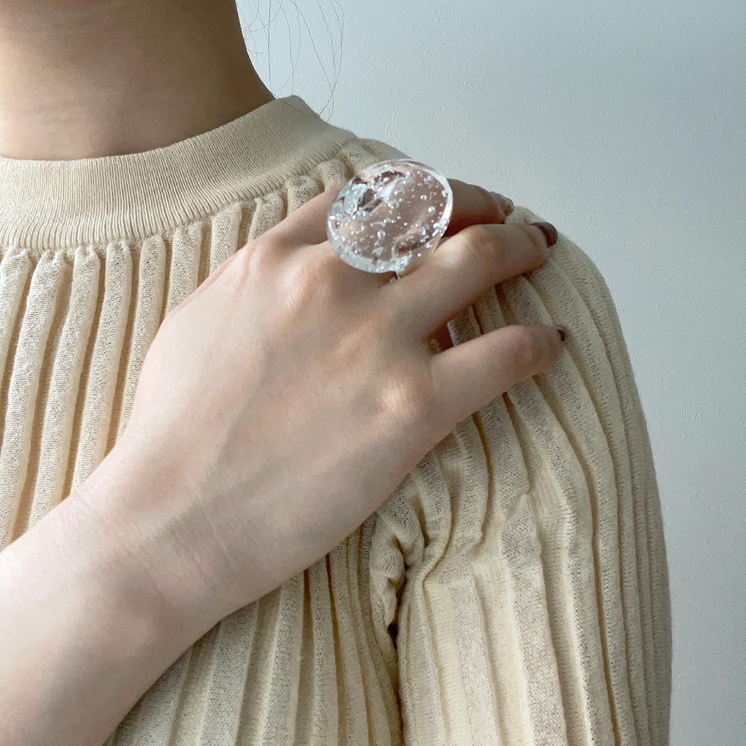 SIRISIRI / HT501 Ring Oval Bubble - リング - クリア SIRISIRI / HT501 Ring Oval Bubble - リング - クリア