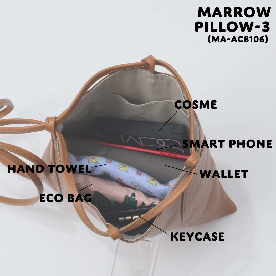 MARROW（マロウ） / MA-AC8106 / PILLOW-3 レザー巾着型ハンドバッグ ...