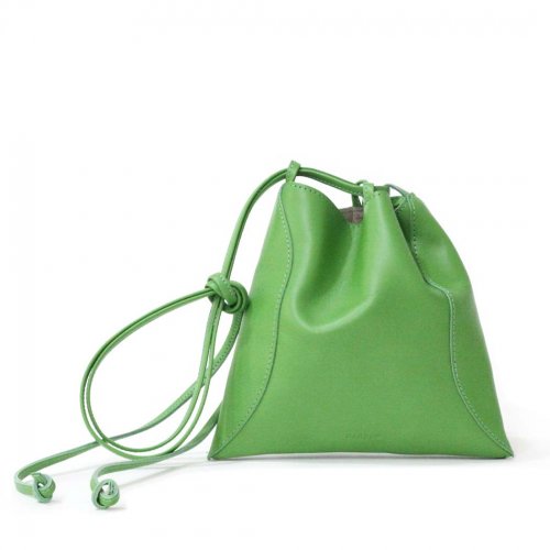 MARROW（マロウ） / MA-AC8106 / PILLOW-3 レザー巾着型ハンドバッグ - Apple Green アップルグリーン