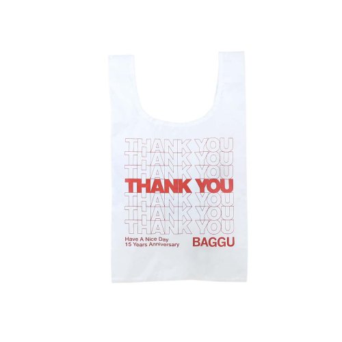 BAGGU（バグゥ） / BABY エコバッグ - 15th thank you  ホワイト×レッド<img class='new_mark_img2' src='https://img.shop-pro.jp/img/new/icons7.gif' style='border:none;display:inline;margin:0px;padding:0px;width:auto;' />