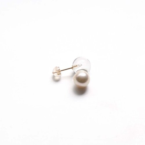  Luce macchia（ルーチェマッキア） / akoya pearl glass ピアス - アコヤパール(片耳タイプ)