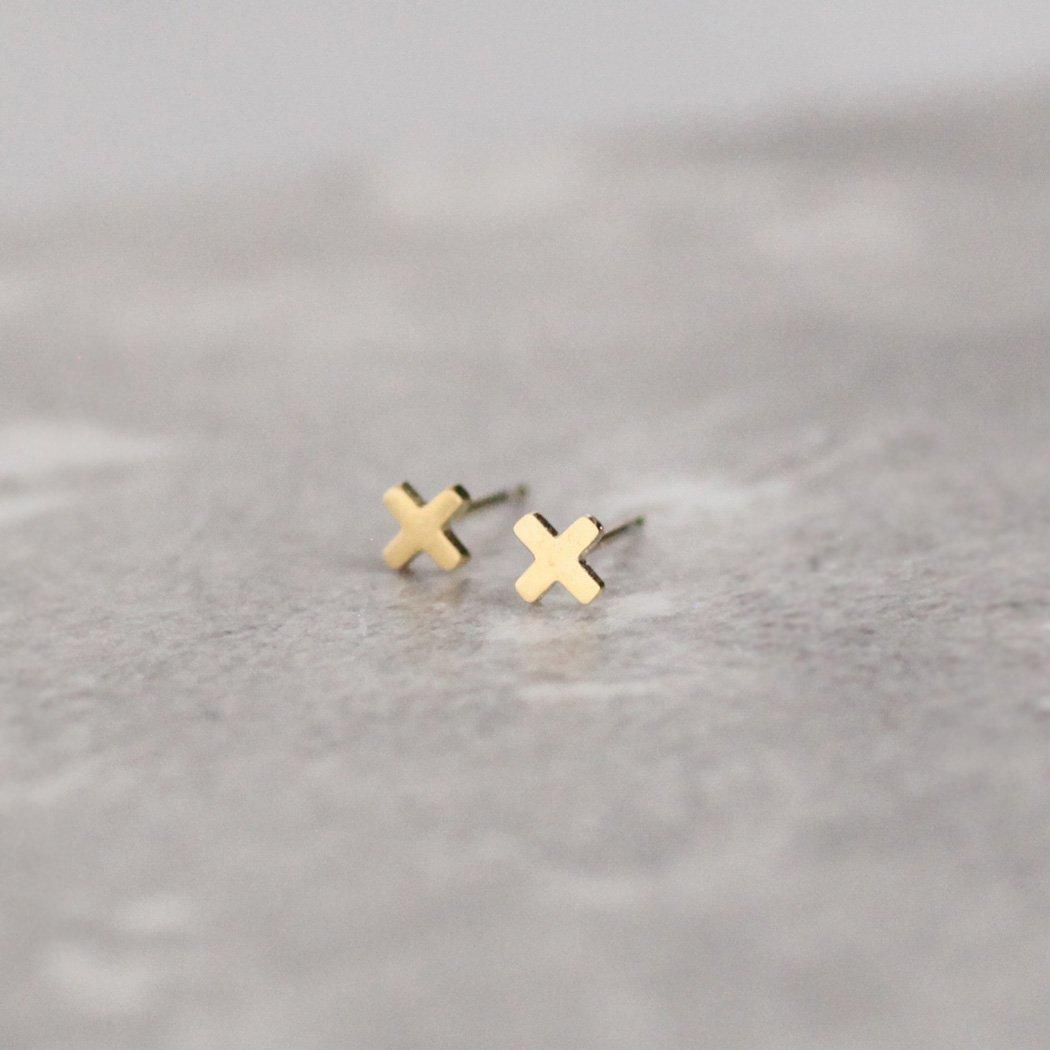 sinc (シンク) / ミニ クロス ピアス ゴールド PG03 (両耳タイプ)