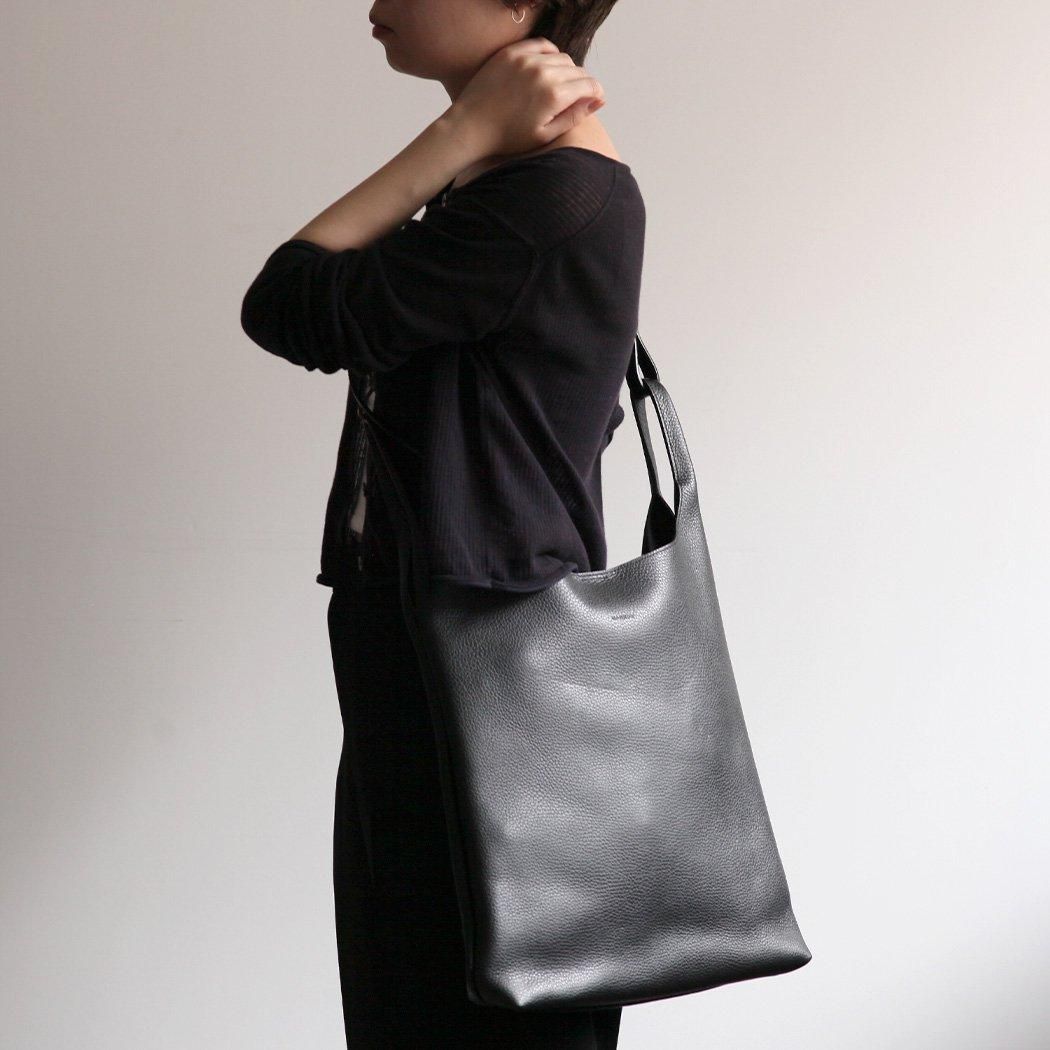 MARROW (マロウ) / MA-AC3404 / DOUBLE FACED SHOPPER LARGE レザー ショッパーバッグ - BLACK  ブラック