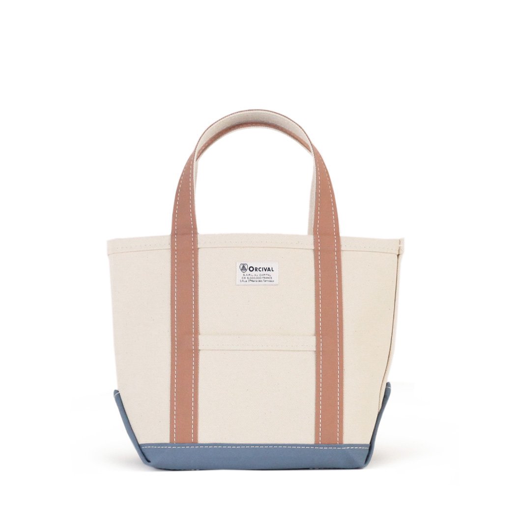 ORCIVAL (オーシバル) / OR-H0285 KWC_TOTE BAG SMALL 2024SS キャンバス トート バッグ Sサイズ -  ECRU×SMOKY PINK×GREYISH BLUE