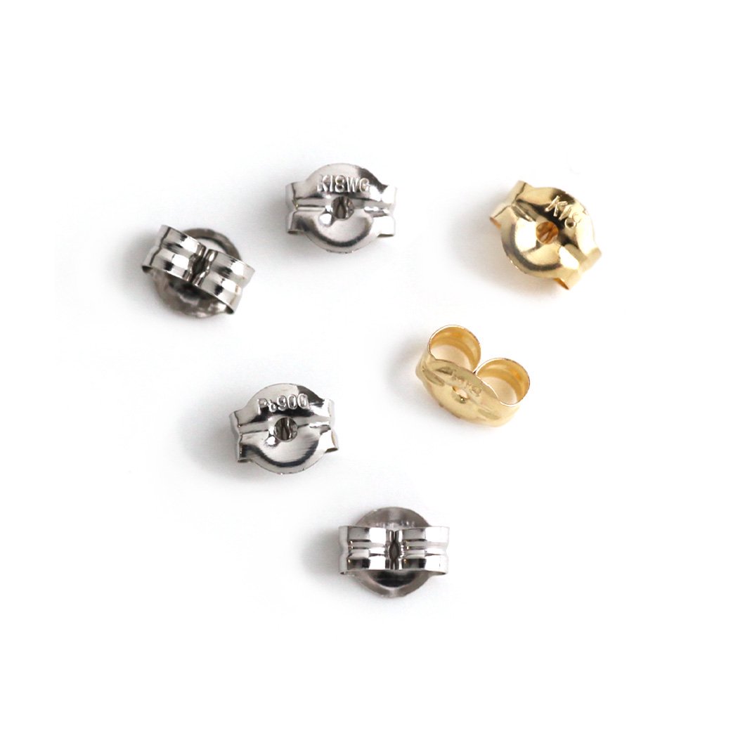 sinc（シンク） / 18金 ピアス キャッチ 軸太ピアス (0.7-0.8mm)対応 K18WG MLS キャッチ (ぺア) - ホワイトゴールド