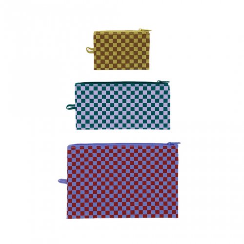  BAGGU (Х) / Flat Pouch Set եå ݡ 3å - JEWEL CHECKS<img class='new_mark_img2' src='https://img.shop-pro.jp/img/new/icons7.gif' style='border:none;display:inline;margin:0px;padding:0px;width:auto;' />