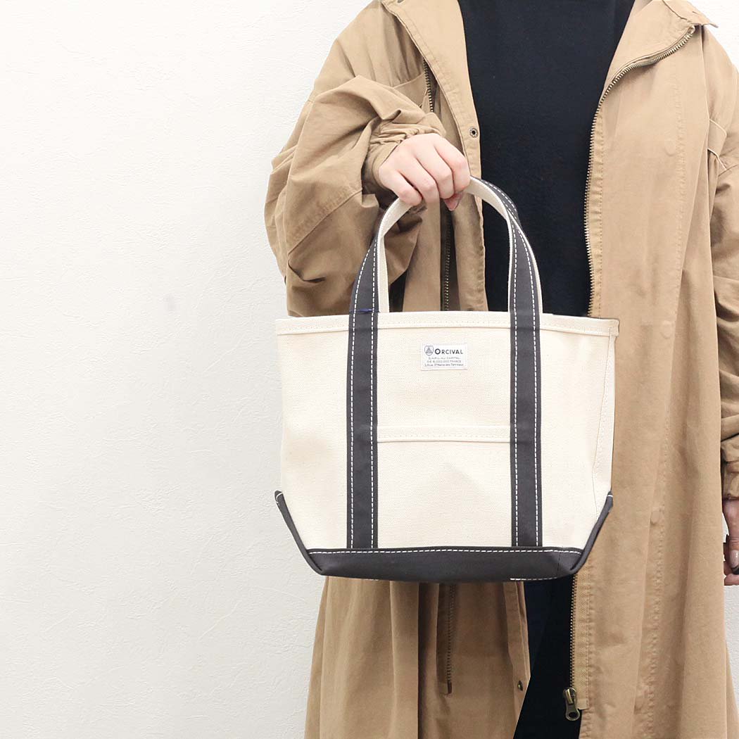 ORCIVAL (オーシバル) / OR-H0285 KWC キャンバス トート バッグ Sサイズ - LT.SAND BEIGE × MUSTARD  × CHARCOAL