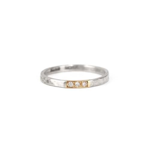 Perche? (ڥ륱) / silver K18 dia 3p ring  - С