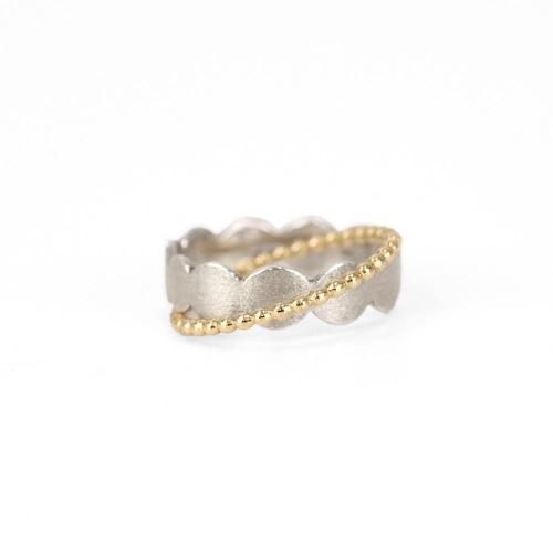 Perche? (ڥ륱) / crossing silver marumaru ring 4 / Silver / K18  - /С