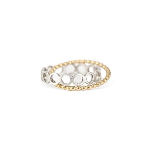 Perche? (ڥ륱) / crossing silver circle ring / Silver / K18  - /С