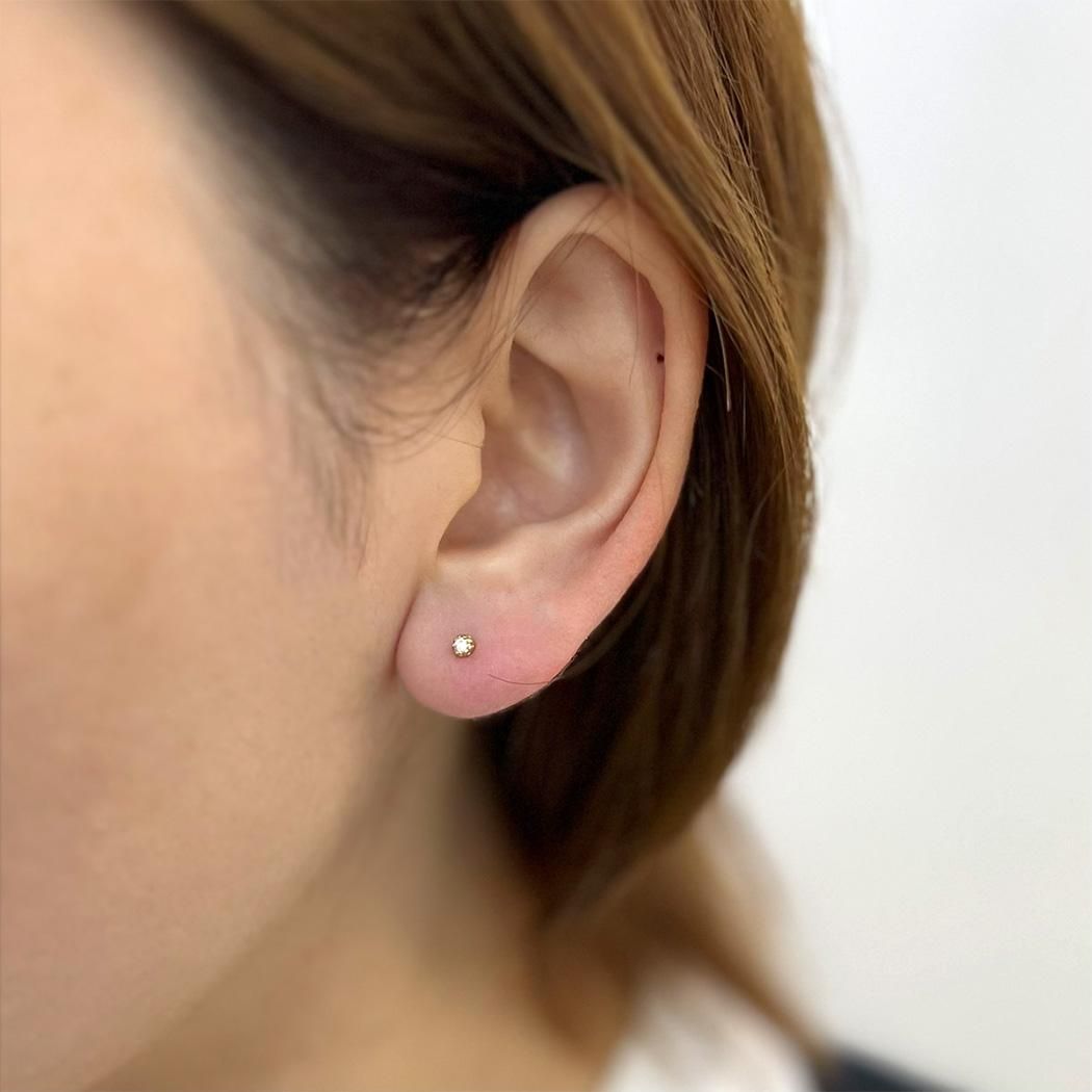 イロンデールエペパン 立て爪 ダイヤモンド ピアス フックタイプ