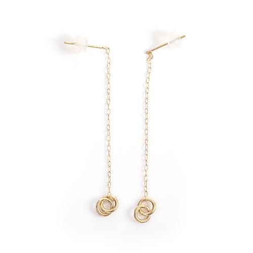 廃番商品】Perche?（ペルケ） / k18 circle チェーンピアス - S