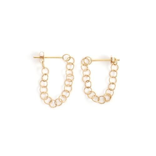 廃番商品】Perche?（ペルケ） / k18 circle チェーンピアス - S