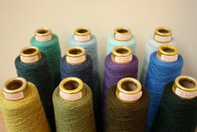カシミヤの定番糸【C】12色セット（No.25～36のシアン・青系） - 手織 