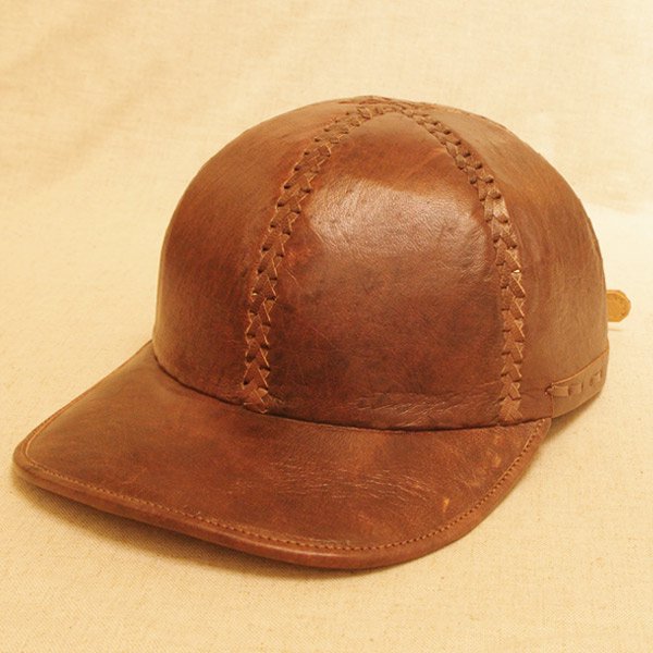 ハンドメイド レザー キャップ/ Handmade Leather Cap「ダークブラウン」