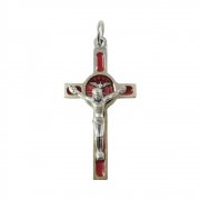【SUMMER SALE】聖霊とキリストの十字架 レッドエナメル クロス ペンダント イタリア製