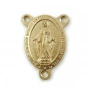 無原罪の聖母マリア ロザリオ センターメダイ  ゴールド イタリア製