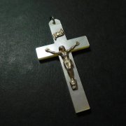 マザーオブパール クロス アンティーク 十字架  シルバー
