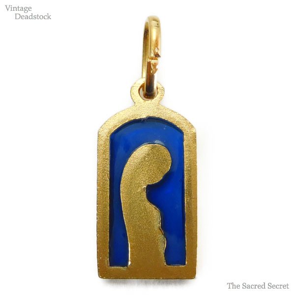 聖母のブルーエナメルメダイ ゴールド デッドストック - キリスト教聖品アクセサリー専門店 -THE SACRED SECRET-