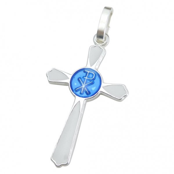 キーロー PX ホワイトxブルーエナメル クロス 十字架 フランス製