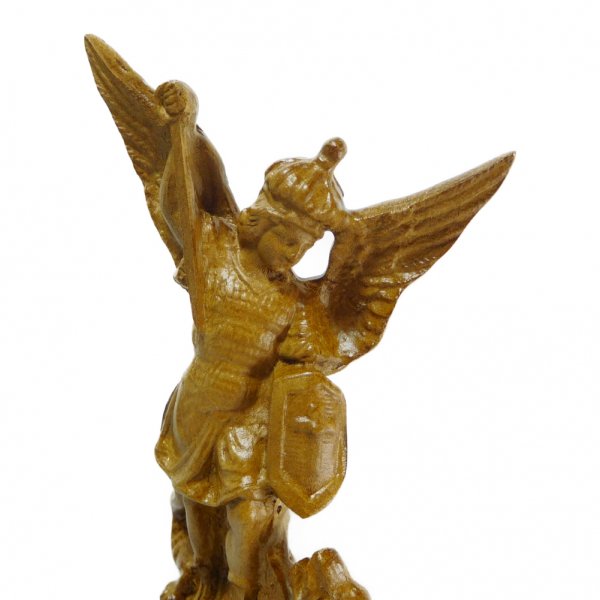 悪魔を倒す大天使ミカエル 聖像 ウッディ 卓上 置物 雑貨 フランス製
