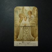 アンティーク ホーリーカード  聖体拝領 天使