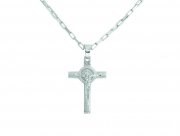 AMEN 聖ベネディクトの十字架 ネックレス シルバー イタリア製