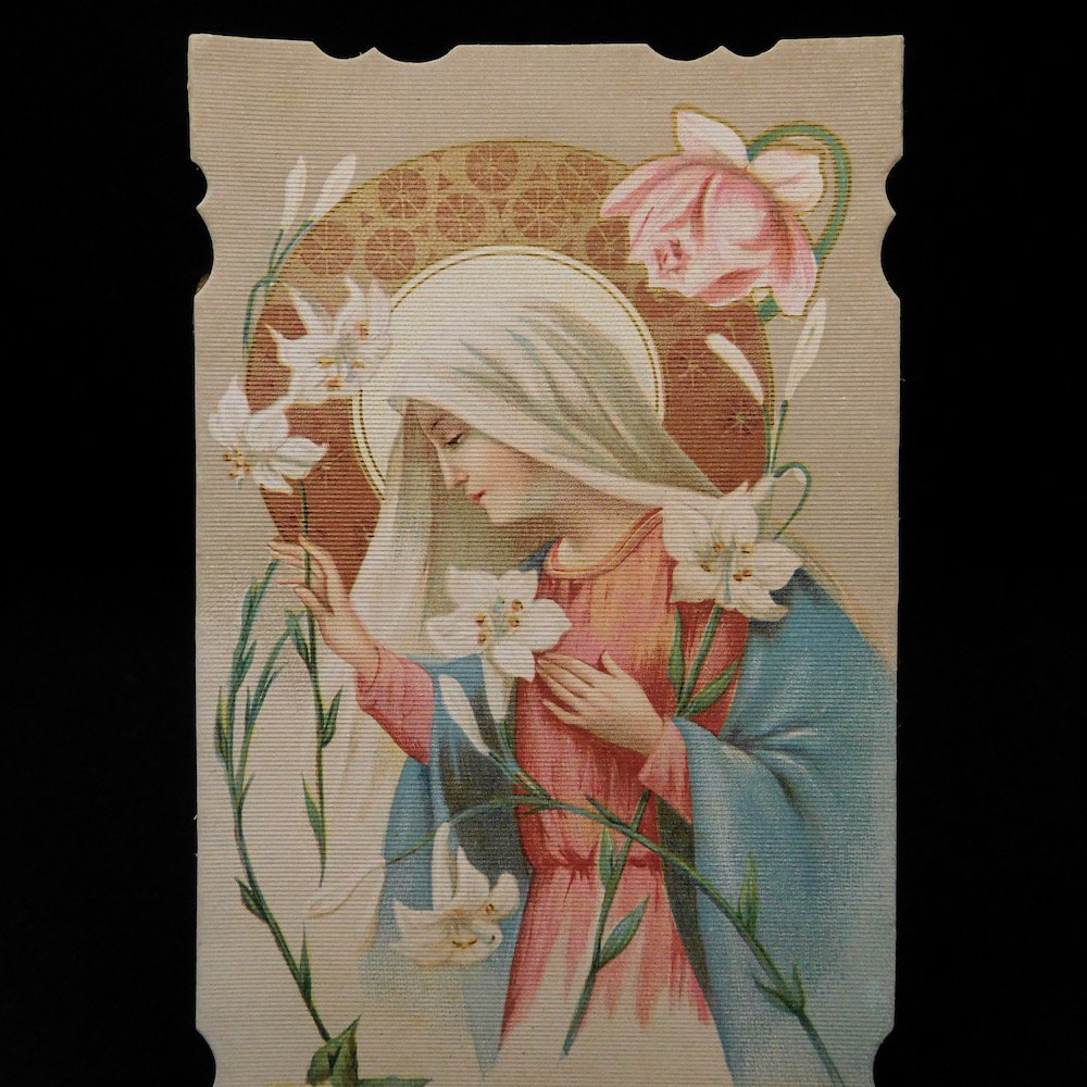 フランスアンティーク　ミニチュア　フォトフレーム　聖母マリア　キリスト教　天使
