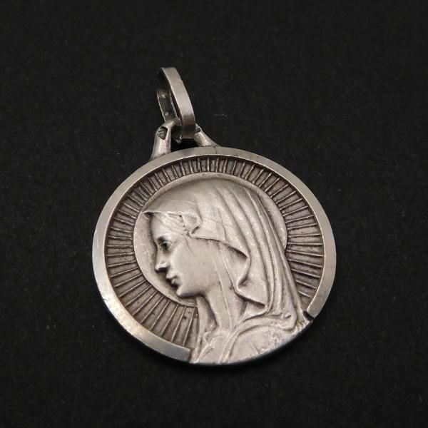 シルバー925 不思議のメダイ 聖母マリア クロス アンティーク バングル