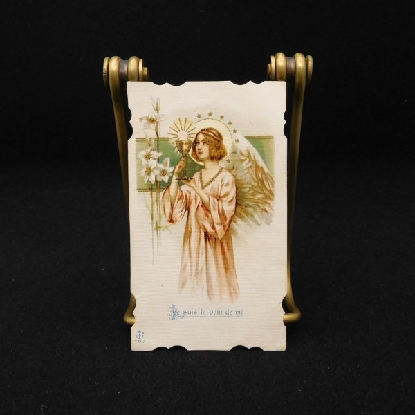 アンティーク ホーリーカード 聖杯を持つ天使 - キリスト教聖品