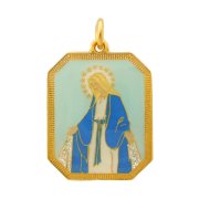 無原罪の聖母 マリア カラーエナメル メダイ ペンダント イタリア製