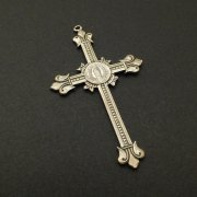 百合の紋章 十字架 聖母 キリスト アンティーク クロス ペンダント
