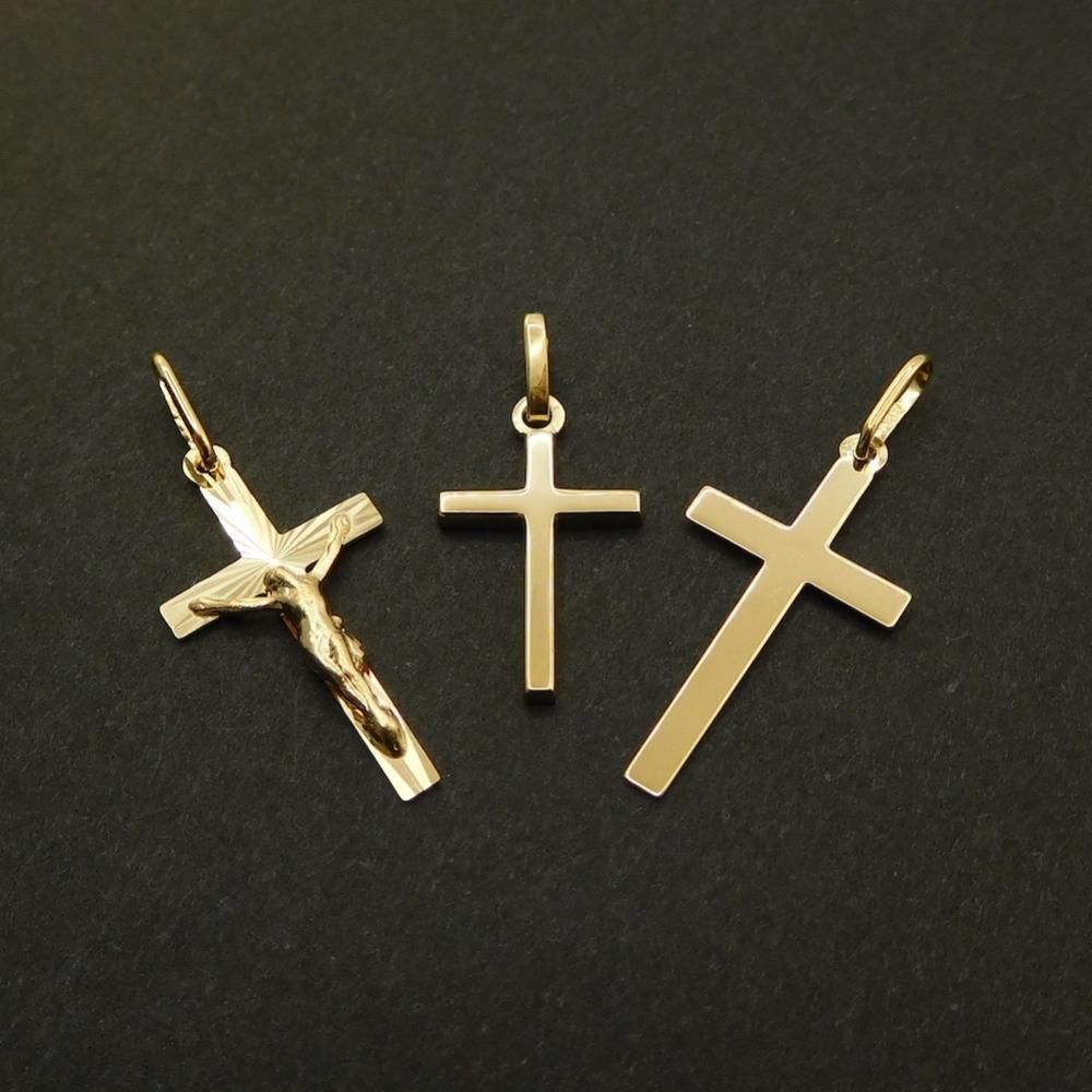 18金 十字架 ゴールド クロス キリスト ヘッド チャーム 18金