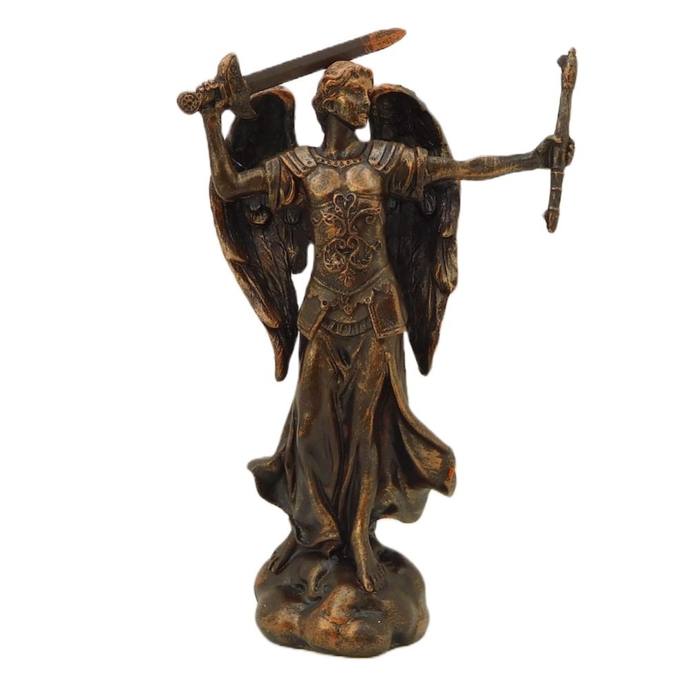 守護天使 大天使ミカエル ブロンズ風 彫像 彫刻/ カトリック教会 祭壇 洗礼 福音 聖霊（輸入品） - 美術品