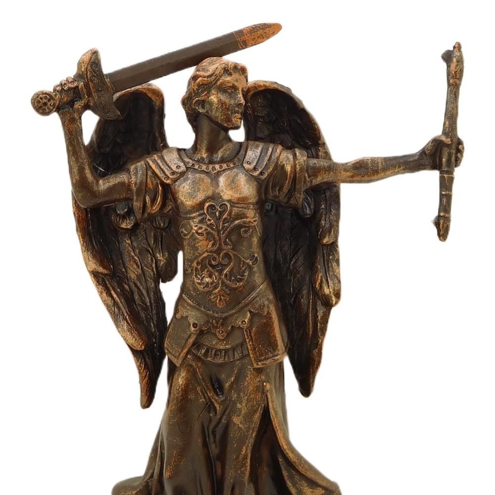 大天使 ミカエル 聖像 卓上 置物 ブロンズ風 - キリスト教聖品