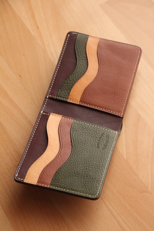 純札（二つ折り財布）　ミネルバボックス　アンティークミシン縫い