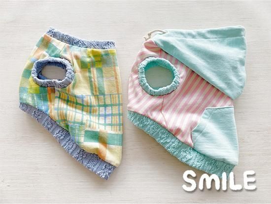 プリント版】SMILE犬服型紙タンクトップパーカー - ニット生地の