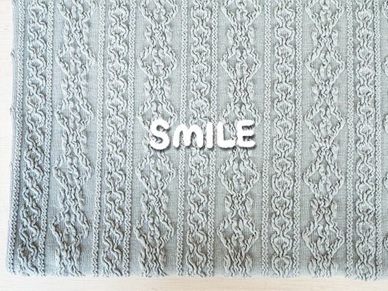 縄編みアランシャーリングニット/フレンチブルー - ニット生地の通販 SMILE