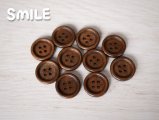 [ボタン](SALE)ウッドボタン/ブラウン/15mm