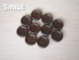 [ボタン](SALE)ウッドボタン/焦げ茶/15mm