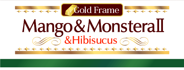 Gold Frame Mango＆Monstera2＆Hibisucus