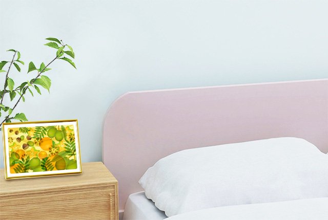 風水果実アートプレミアム オリーブ＆イヨカンをプライベートルームに飾ったイメージ