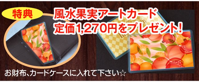 特典『風水果実アートカード』三柑の実（橙ダイダイ）プレゼント！定価1,270円の商品です