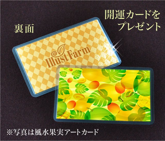 開運カードをプレゼント風水果実アートカード（マンゴー＆モンステラ）