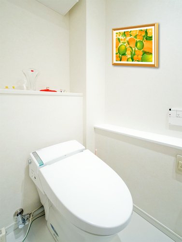 風水果実アート じゃばら＆金柑＆三宝柑のトイレに飾ったイメージ
